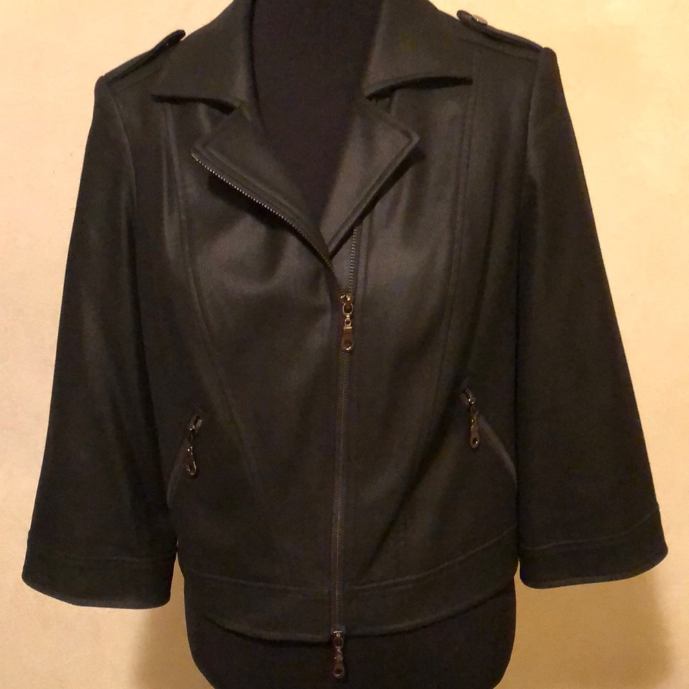 Black jacket with zipper accents